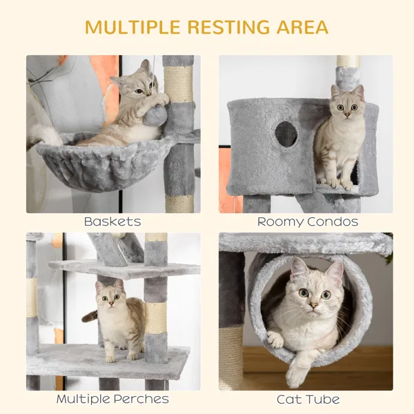 Wooden Cat House Cat Trees Cat Climbing Tower view 4