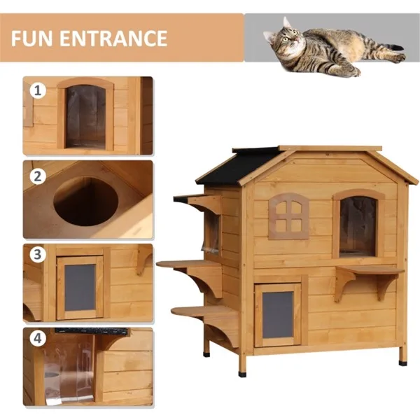 Wooden Cat House view 4