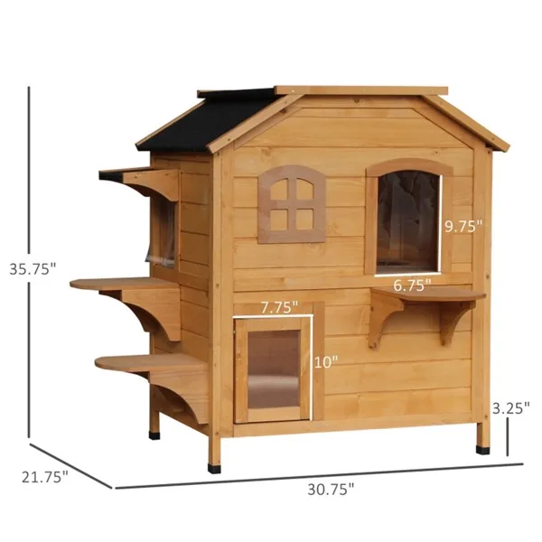 Wooden Cat House view 3