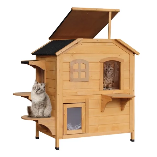 Wooden Cat House view 2