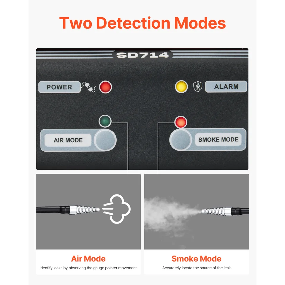 Automotive Smoke Machine Leak Detector, DC 12V EVAP Vacuum Diagnostic Tester With Built-in Air Pump & Pressure Gauge, Dual-Mode Pipeline view 2