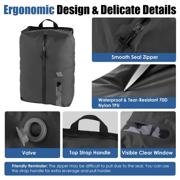 Vacuum Bags With Pump Packing Organizers For Clothing Luggage Backpack Suitcase view 4