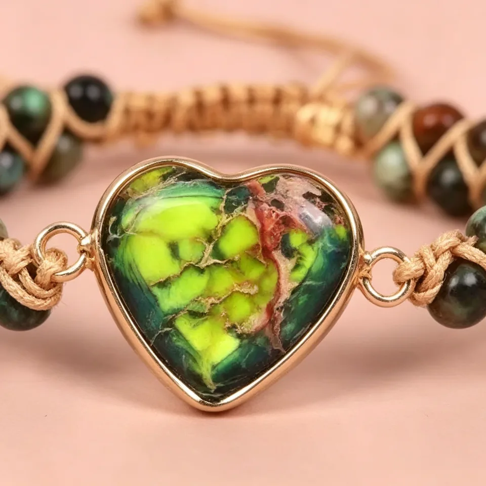 Heart-shaped Pendant Bracelet, Double-layer Beaded Woven Bracelet, Friendship And Couple Bracelet view 3