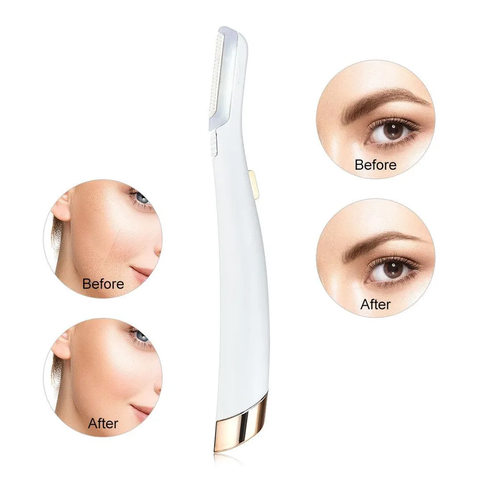 Electric Facial Hair Remover & Eyebrow Trimmer With LED Light view 2