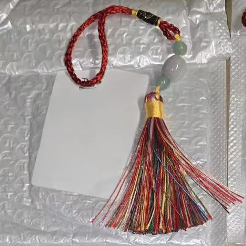 Knot Tassel Pendant For Phone Case, Mini Mala Tassels With Hanging Loop, Jade Beads And Charms view 3