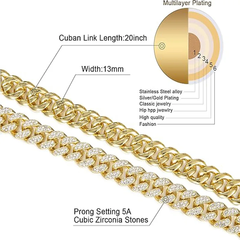 13mm Width Football Pendant Necklace,Full Diamond Eye Of Horus Cross Pendant Necklace, 3D Diamond Gold Zinc Alloy Stainless Steel Religious view 4