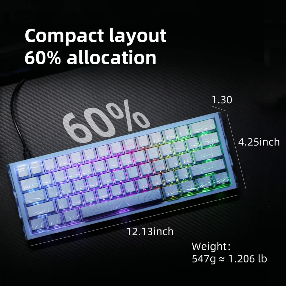 NJ61 Hollow Single-Mode Mechanical Keyboard view 7
