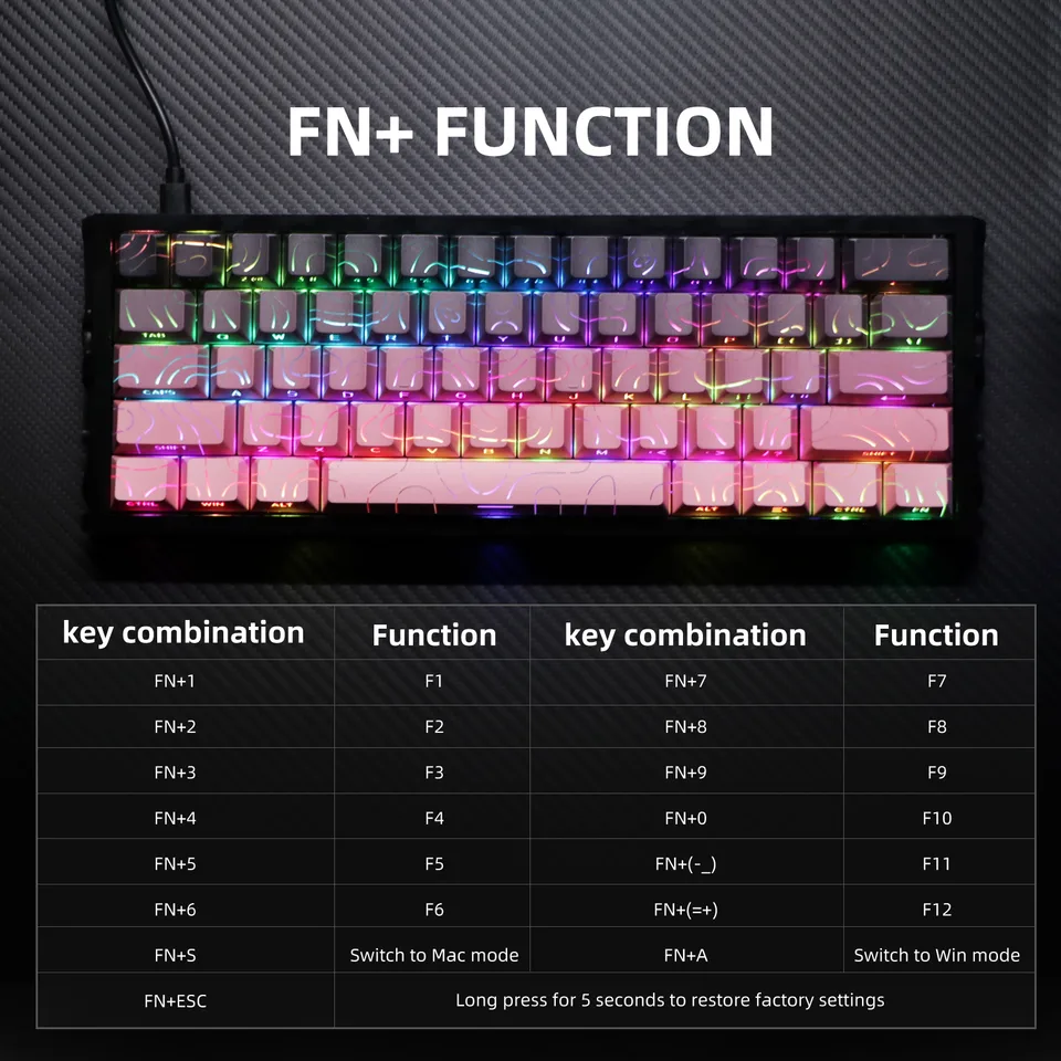 NJ61 Hollow Single-Mode Mechanical Keyboard view 16