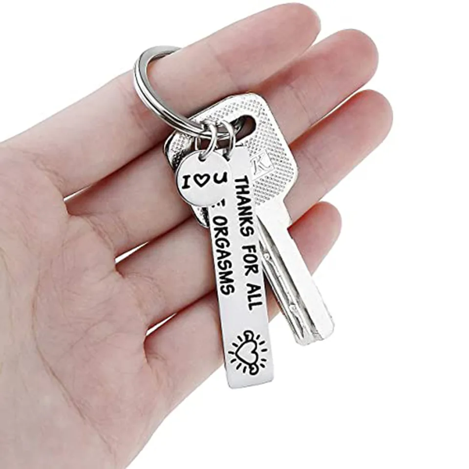 Couples Valentines Keychain Thanks For All The Orgasms Keychain Key Ring Gift For Husband Wife view 2