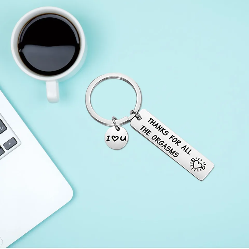 Couples Valentines Keychain Thanks For All The Orgasms Keychain Key Ring Gift For Husband Wife view 3
