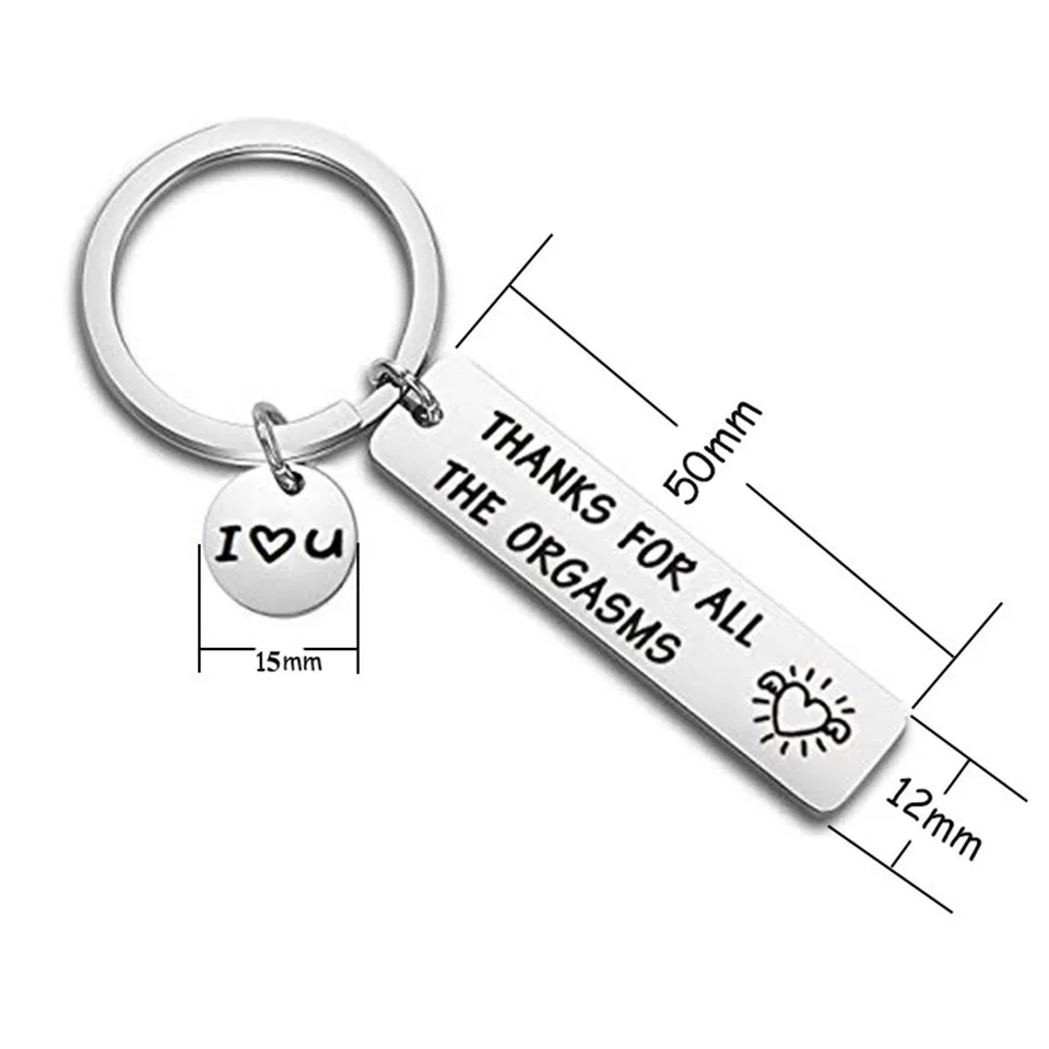 Couples Valentines Keychain Thanks For All The Orgasms Keychain Key Ring Gift For Husband Wife view 1
