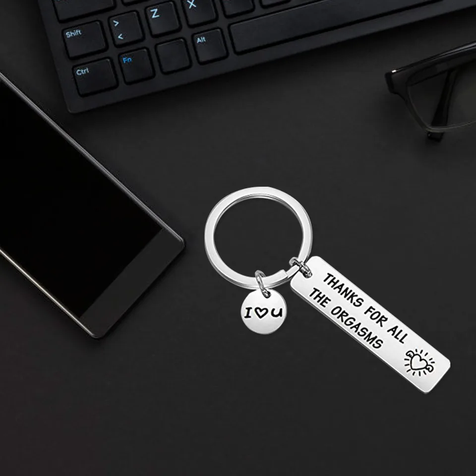 Couples Valentines Keychain Thanks For All The Orgasms Keychain Key Ring Gift For Husband Wife view 4