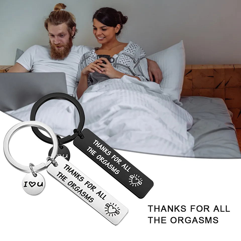 Couples Valentines Keychain Thanks For All The Orgasms Keychain Key Ring Gift For Husband Wife view 5