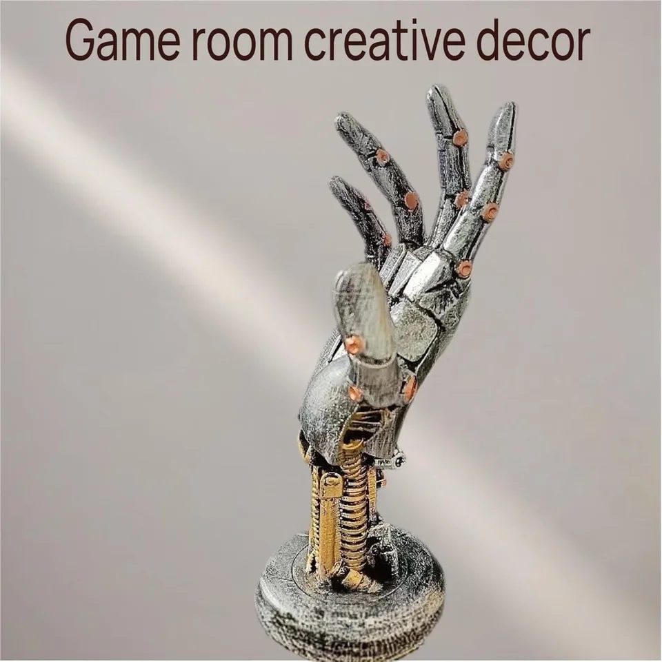 Creative Mechanical Hand Staue, Gaming Controller Holder Stand, Headphone Holder, Necklace Holder, Robot Hand Sculpture, Hand Crafts view 4