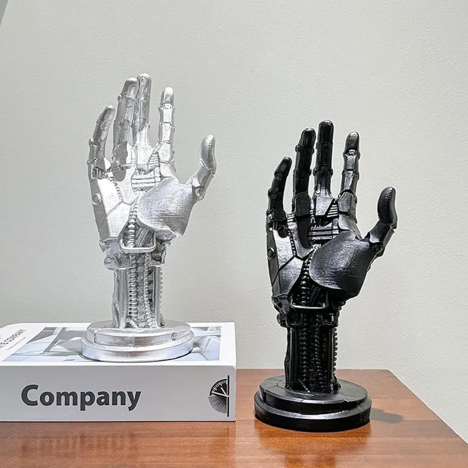 Creative Mechanical Hand Staue, Gaming Controller Holder Stand, Headphone Holder, Necklace Holder, Robot Hand Sculpture, Hand Crafts view 10