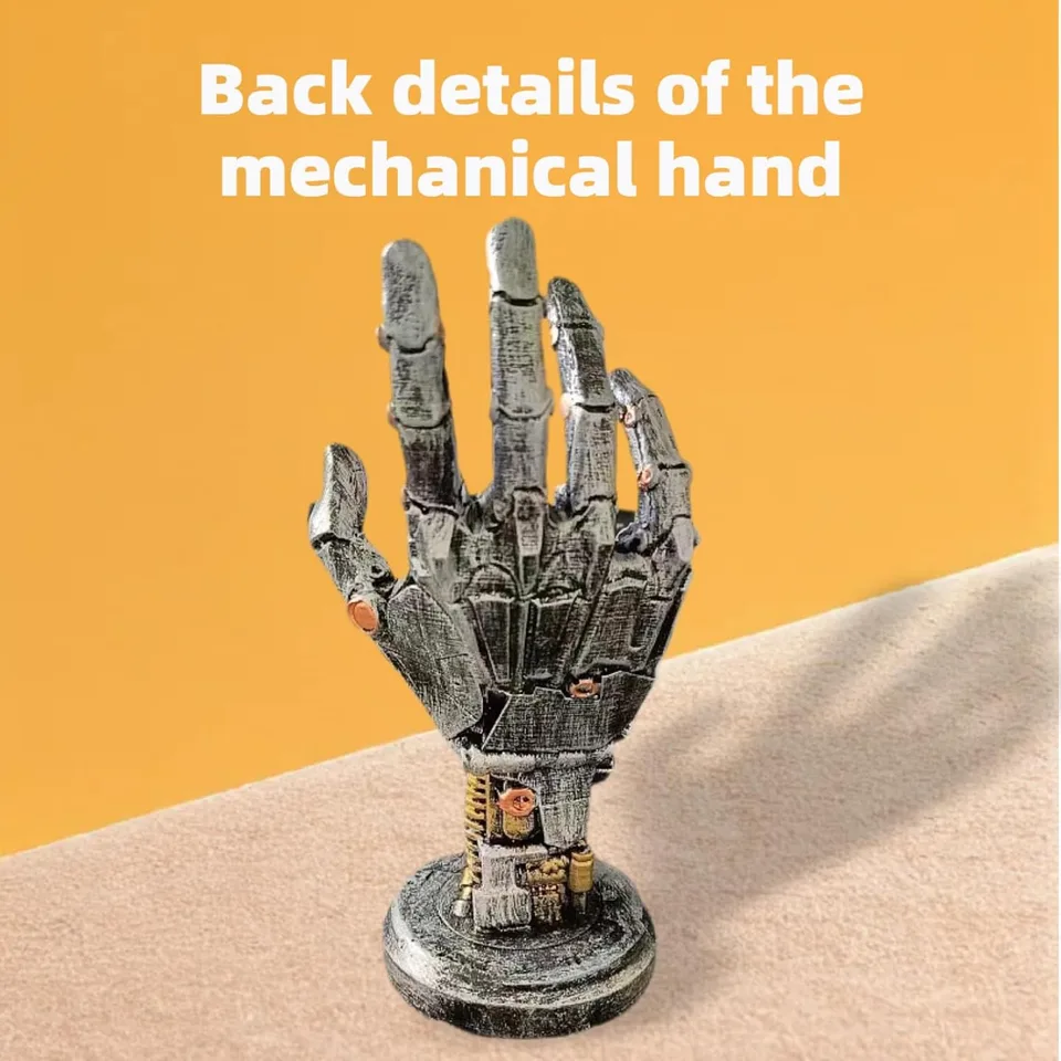Creative Mechanical Hand Staue, Gaming Controller Holder Stand, Headphone Holder, Necklace Holder, Robot Hand Sculpture, Hand Crafts view 3