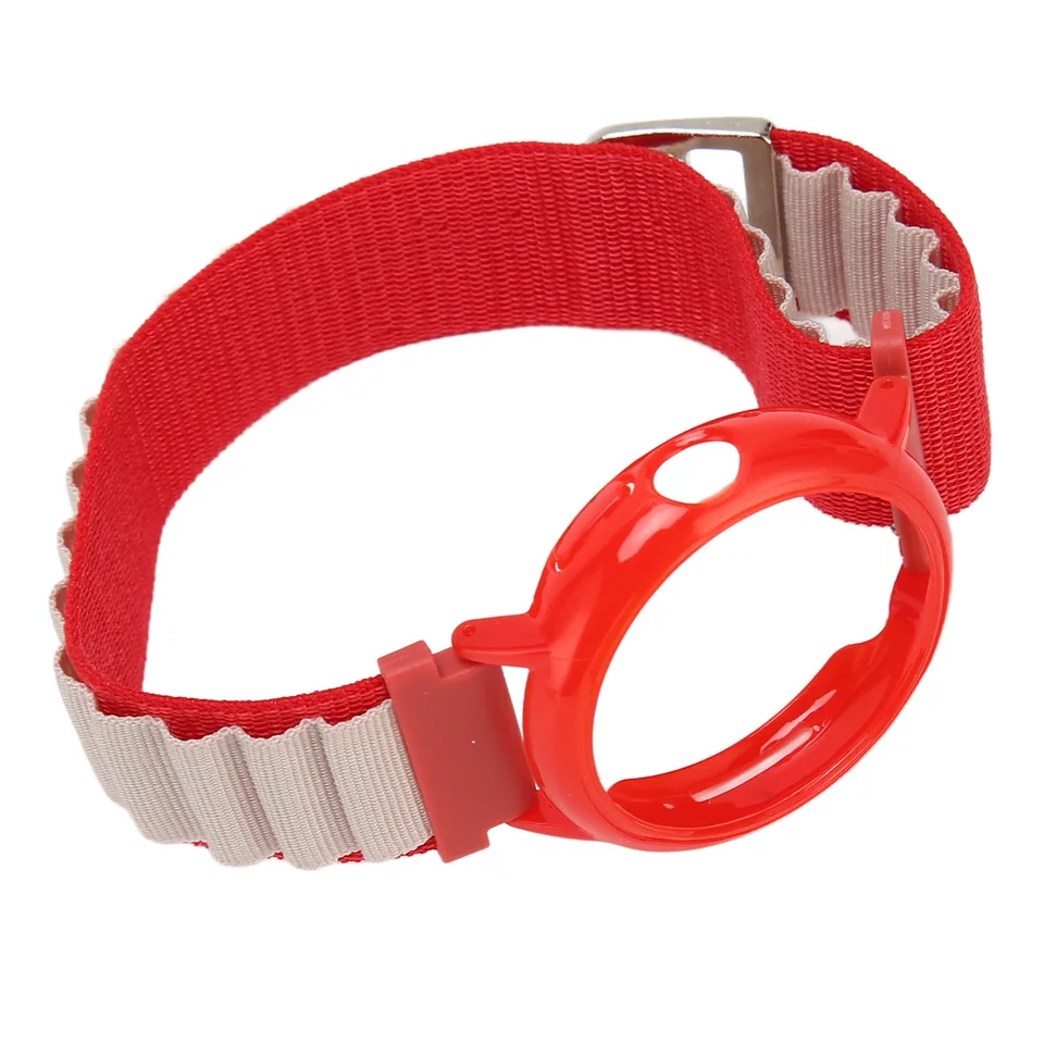 Stretch Nylon Woven Loop Watch Band Strap With Plastic Protective Bumper Case Fit For Google Pixel Red White And Red Case view 2