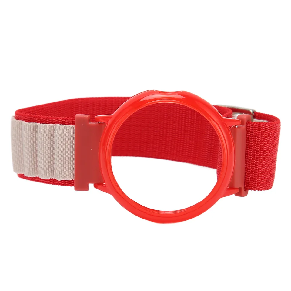 Stretch Nylon Woven Loop Watch Band Strap With Plastic Protective Bumper Case Fit For Google Pixel Red White And Red Case view 3