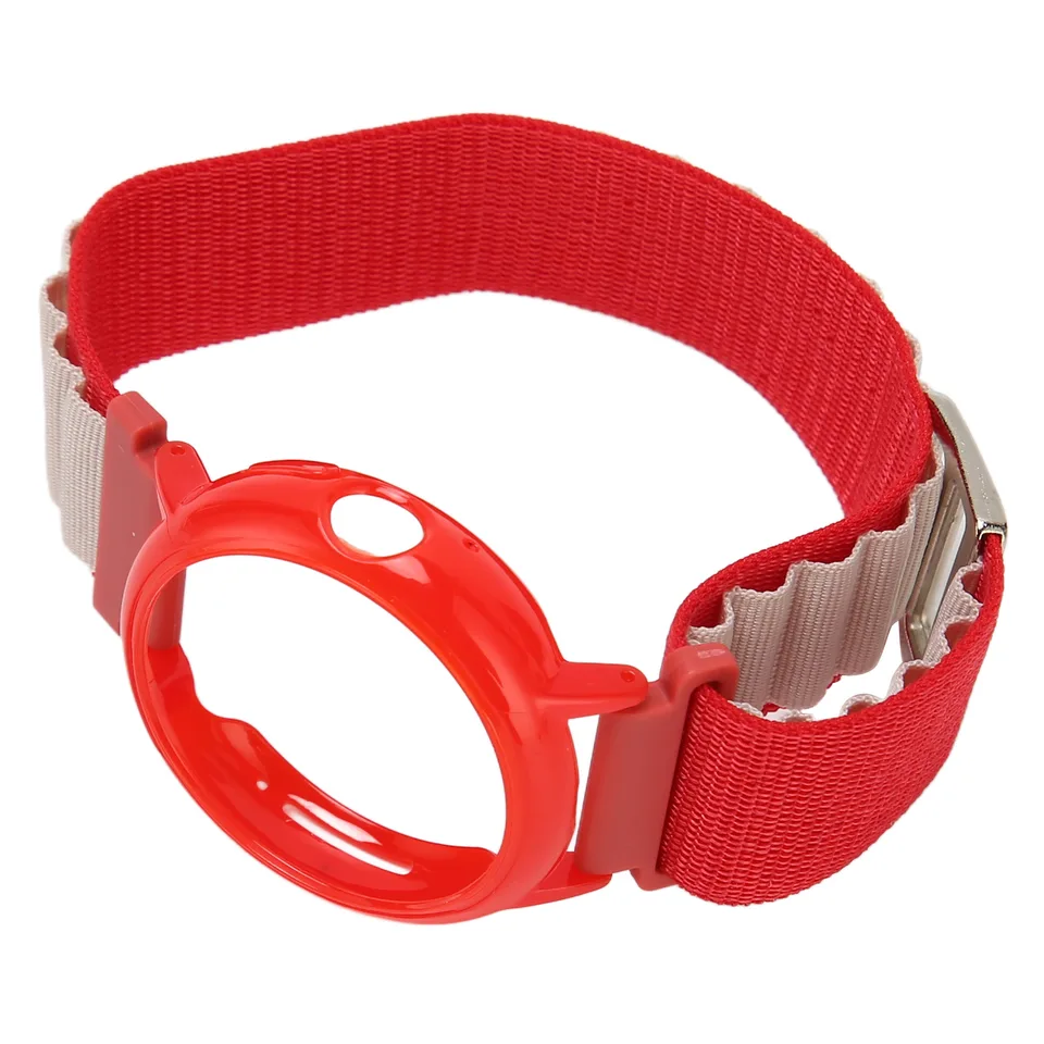 Stretch Nylon Woven Loop Watch Band Strap With Plastic Protective Bumper Case Fit For Google Pixel Red White And Red Case view 4