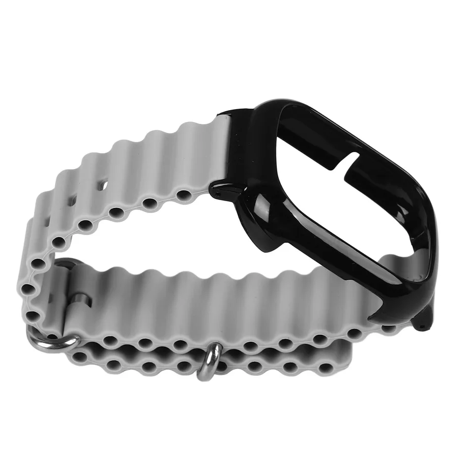 Watch Silicone Strap With Built In PC Case Fashionable Adjustable Wristband For Honor 4 Gray view 1