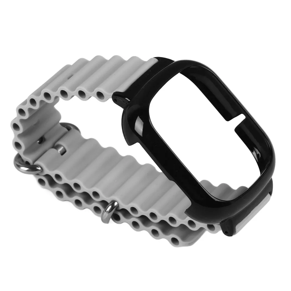 Watch Silicone Strap With Built In PC Case Fashionable Adjustable Wristband For Honor 4 Gray view 4