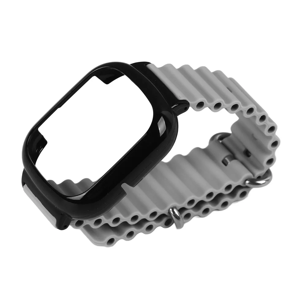 Watch Silicone Strap With Built In PC Case Fashionable Adjustable Wristband For Honor 4 Gray view 3