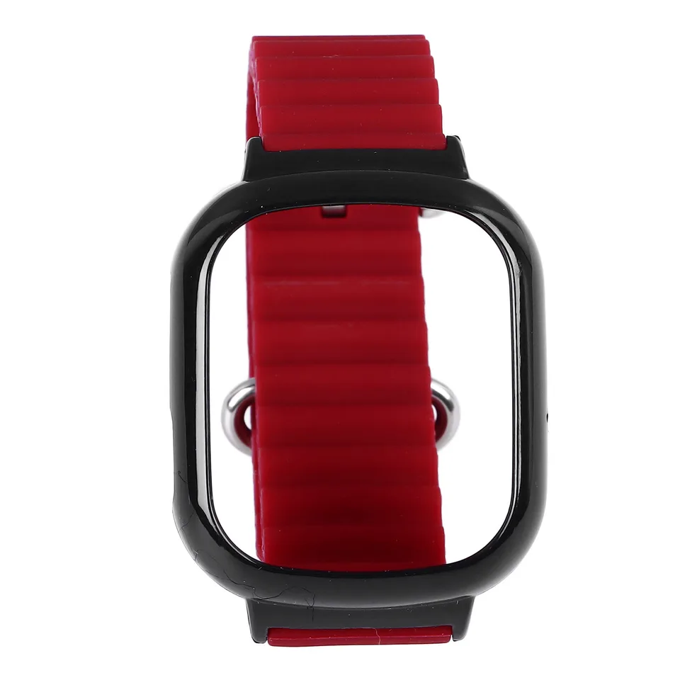 Watch Silicone Strap With Built In PC Case Fashionable Adjustable Wristband For Honor 4 Wine Red view 5