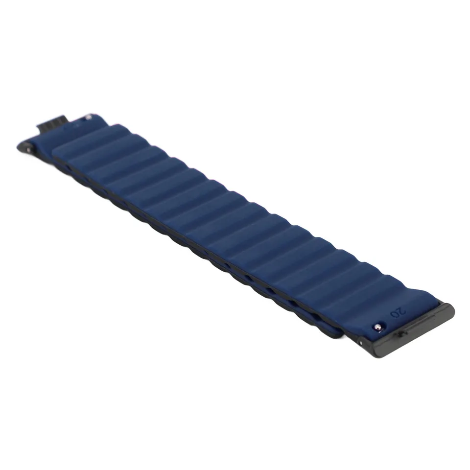 Ansicht 1 von 2pcs Strong Magnet Link Wristband Adjustable Soft Silicone Quick Release Magnetic Watch Sport Band Compatible For Watch Fit 3 Dark Blue