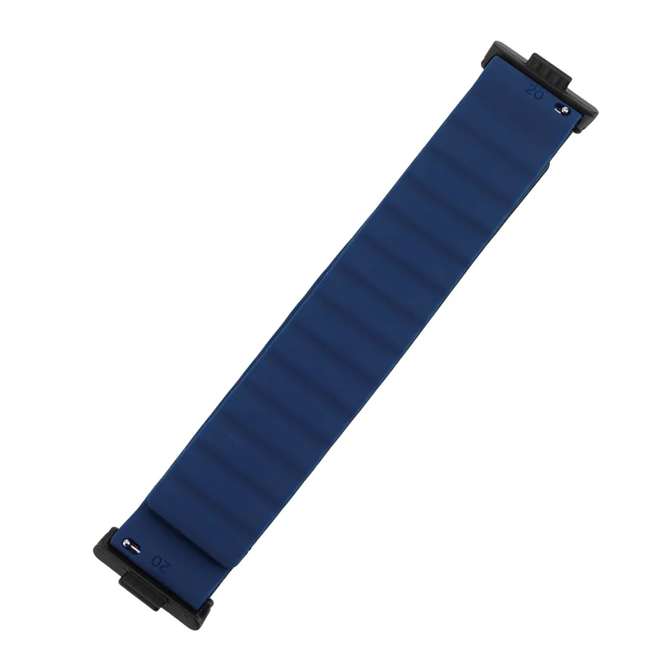 Ansicht 4 von 2pcs Strong Magnet Link Wristband Adjustable Soft Silicone Quick Release Magnetic Watch Sport Band Compatible For Watch Fit 3 Dark Blue