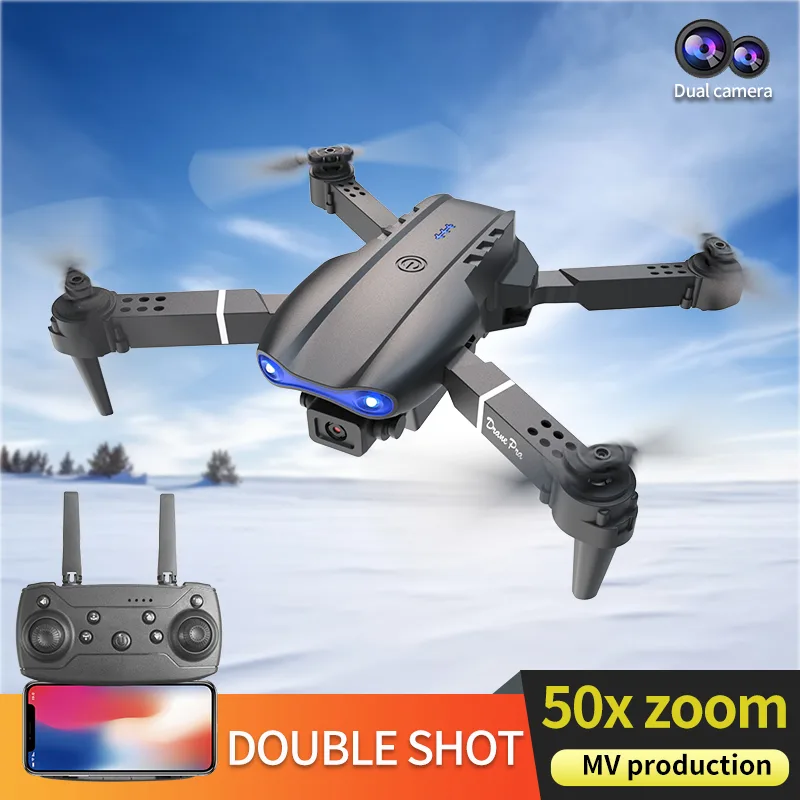 E99 Pro - Dual Camera - Dual Electric Drone--biack view 2
