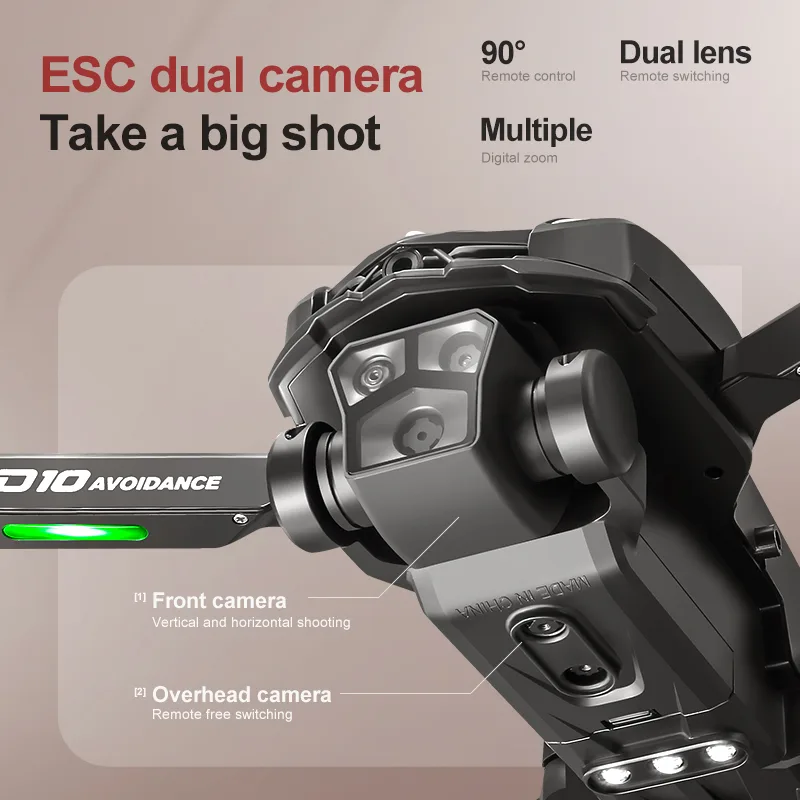 D10 Black Single Electric Drone view 5