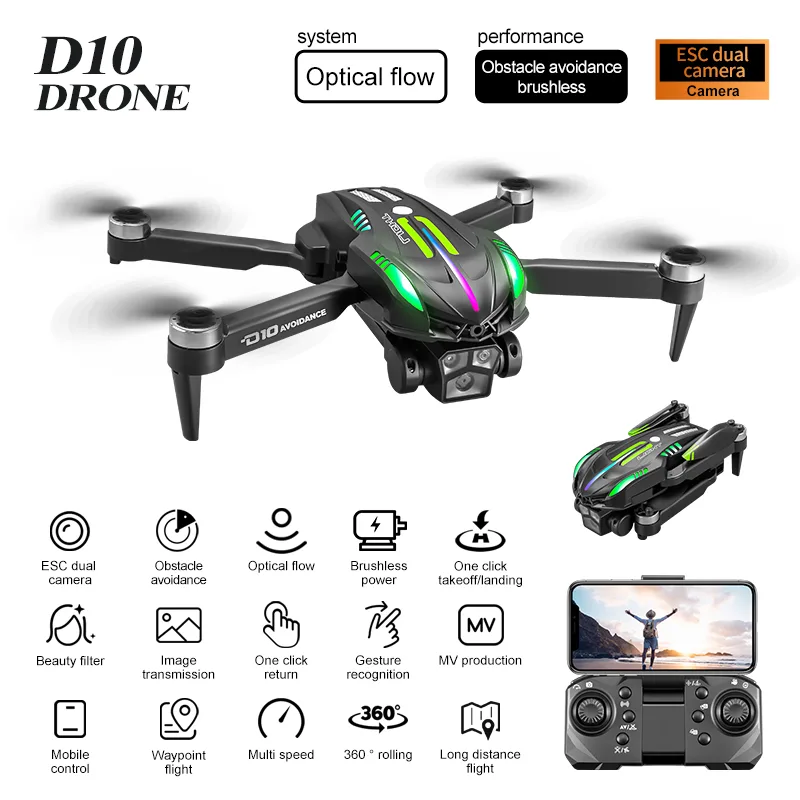 D10 Black Single Electric Drone view 11