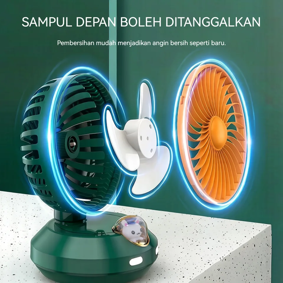 Shaking Head Fan White Li-On Rechargeable view 2