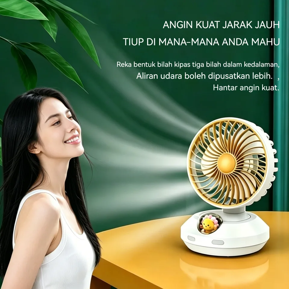 Shaking Head Fan White Li-On Rechargeable view 6