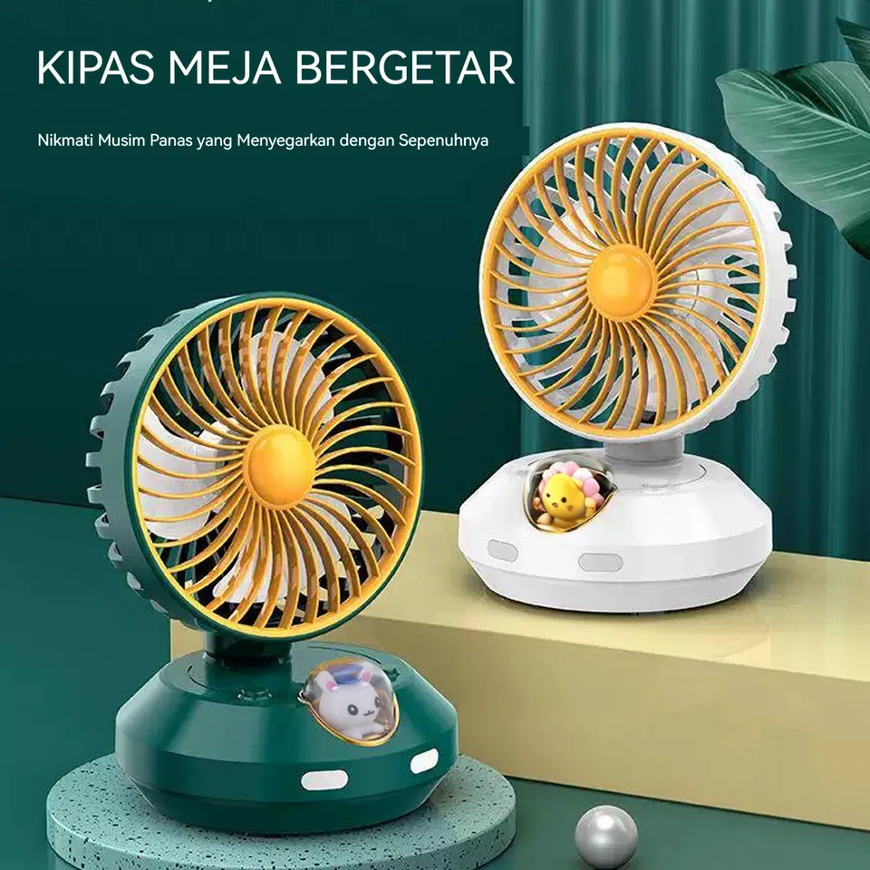 Shaking Head Fan White Li-On Rechargeable view 7