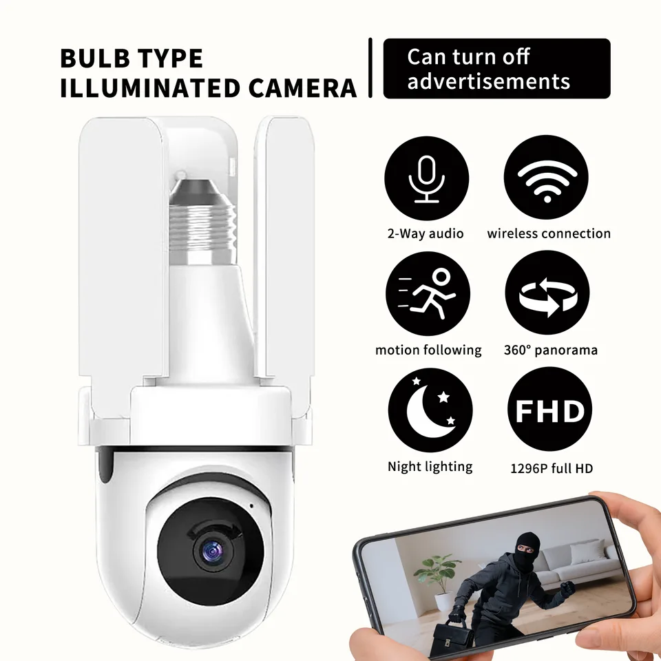 Only Self Pickup---Surveillance Camera Three-leaf Fan Bulb view 9
