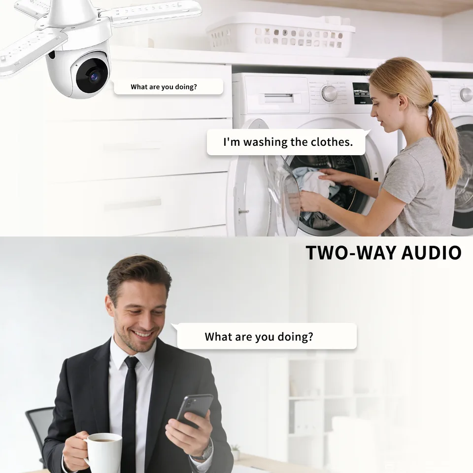 Only Self Pickup---Surveillance Camera Three-leaf Fan Bulb view 2