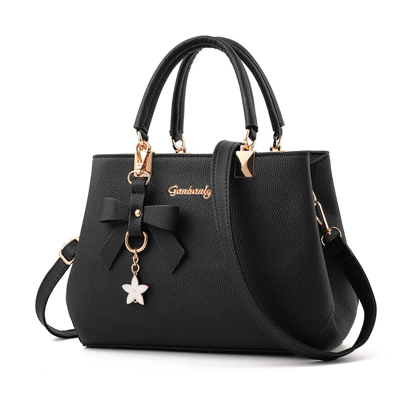 Top-handle Handbags Purse For Women Small Satchel PU Leather Shoulder Crossbody Bag With Bowtie Pendant view 15