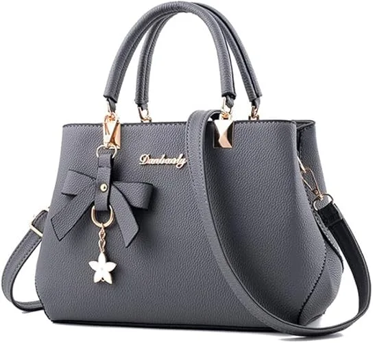 Top-handle Handbags Purse For Women Small Satchel PU Leather Shoulder Crossbody Bag With Bowtie Pendant view 2