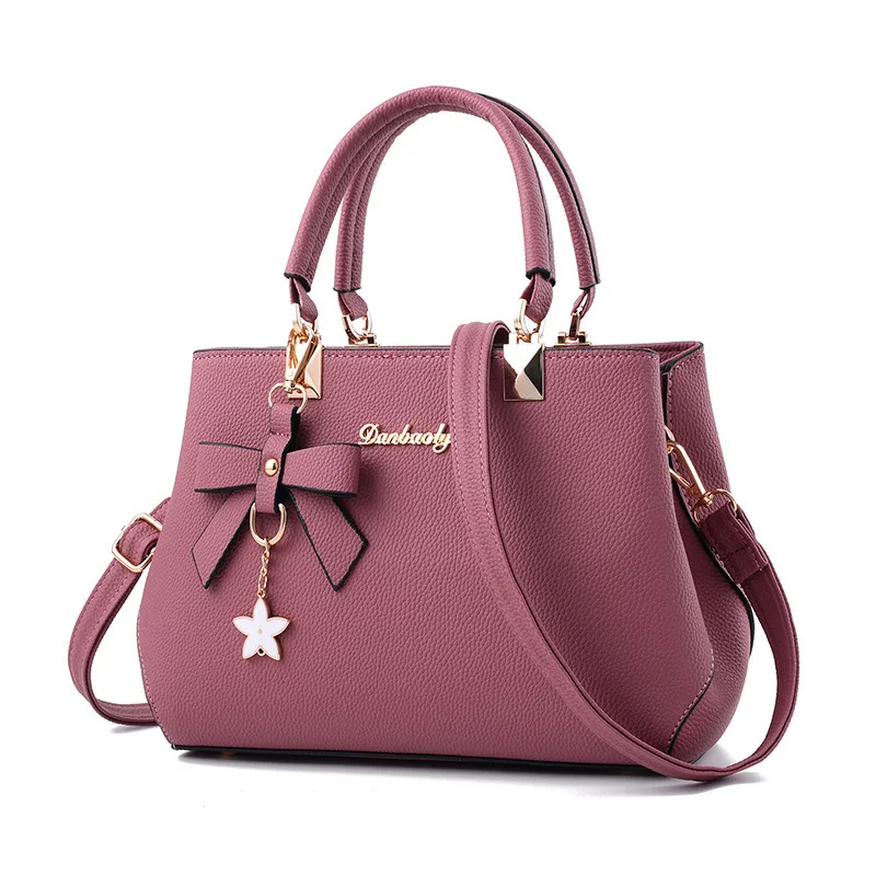 Top-handle Handbags Purse For Women Small Satchel PU Leather Shoulder Crossbody Bag With Bowtie Pendant view 7