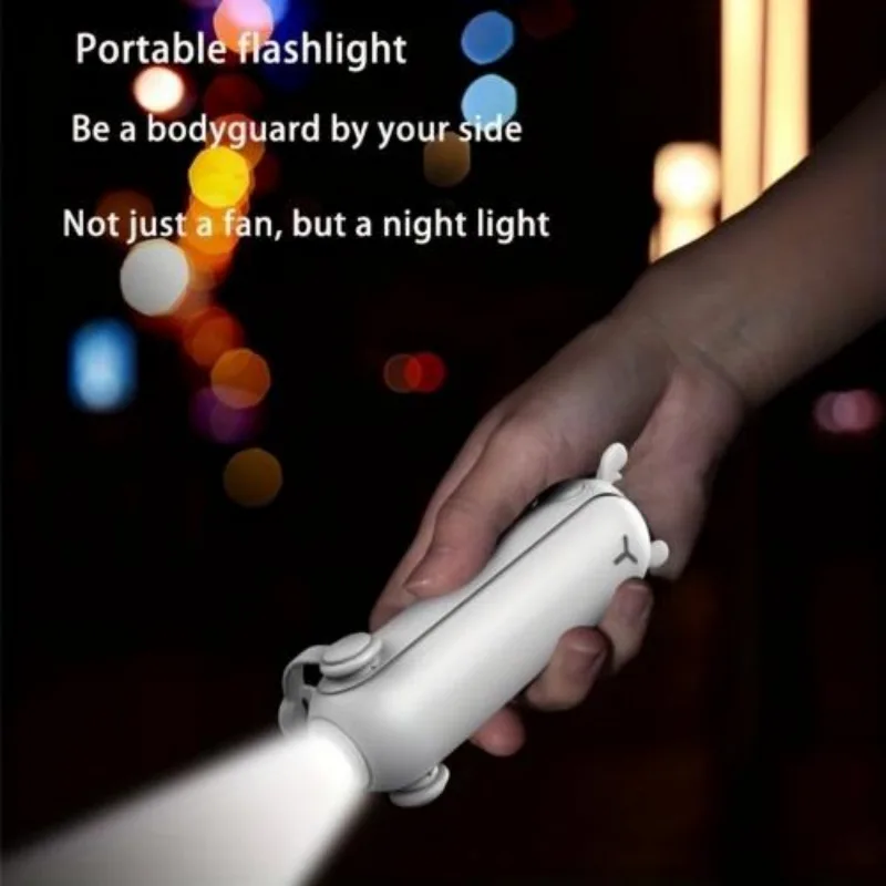 3-in-1 Portable Foldable Handheld Fan With Mini USB-Rechargeable Flashlight view 3