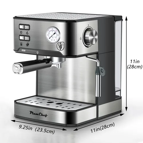 20 Bar Professional Espresso Machine With Milk Frother, Single & Double Shot, ESE Pod Compatible, Pressure Display, Removable Water Tank For Cappuccino, Latte, & Macchiato Home Barista Edition