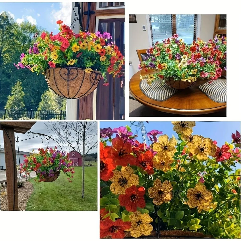 Christmas Decorations, 24 Bouquets Of Artificial Christmas Flowers, Realistic Plastic Flowers, Christmas Tree Ornaments, Maintenance-free view 4
