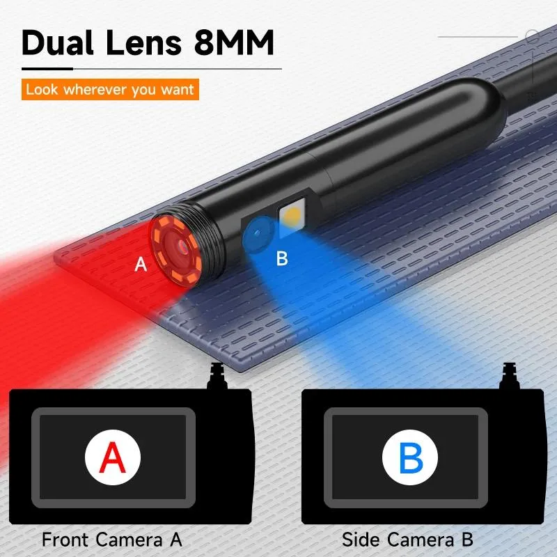 Dual-Lens Endoscope With Light, 4.3-Inch Screen, 32GB Memory Card, 16.5 Feet view 5