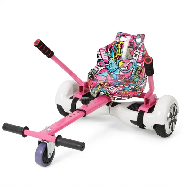 Hoverboard Seat Attachment Go-Kart,Fits 6.5in   8in 10in Hoverboards,Sturdy Adjustable Off-Road Frame,Hover Cart For Family Fun,not Include Hoverboard,Pink