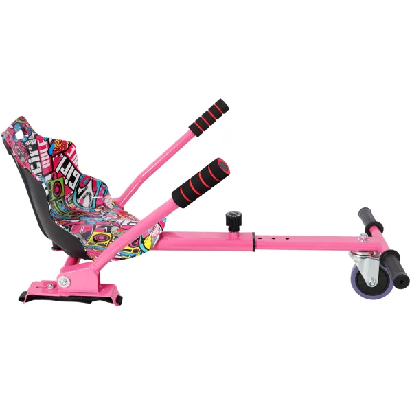 Hoverboard Seat Attachment Go-Kart,Fits 6.5in   8in 10in Hoverboards,Sturdy Adjustable Off-Road Frame,Hover Cart For Family Fun,not Include Hoverboard,Pink view 4