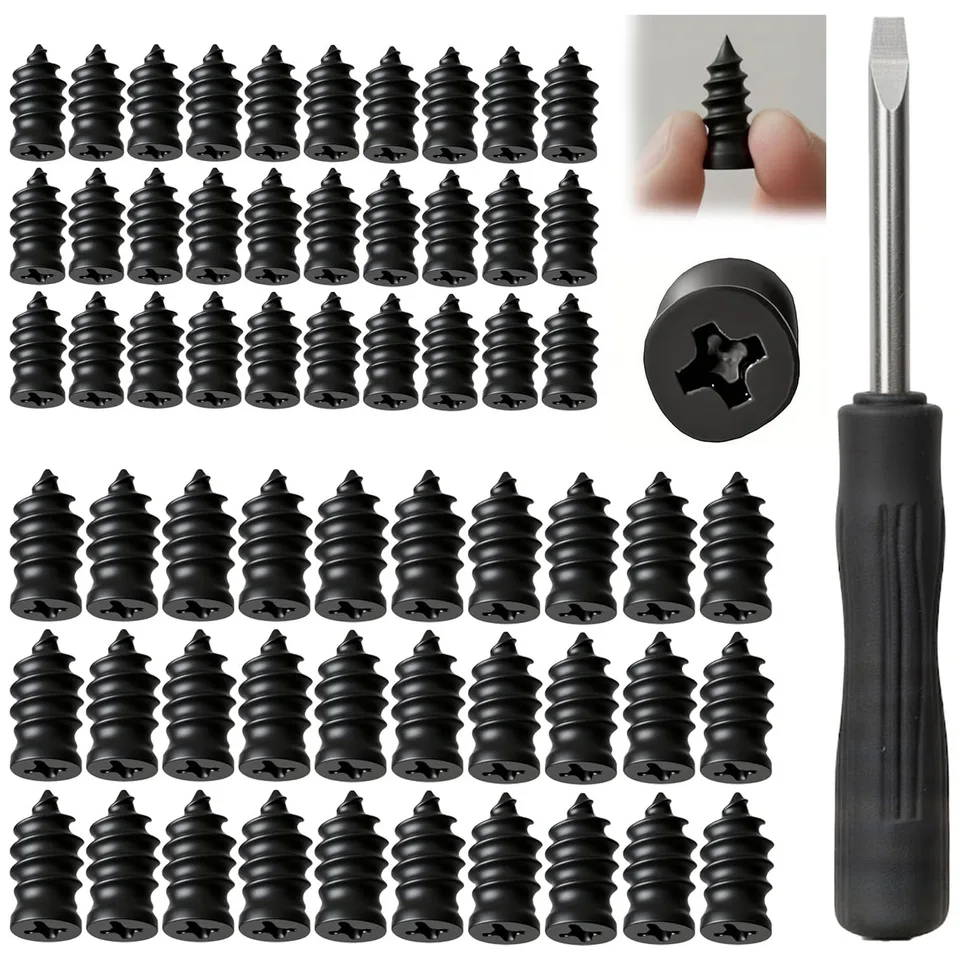 60Pcs Tire Repair Rubber Nail, Rubber Screw Tire Plugs Repair Nail Kit Tires Quick Puncture Repair Tools For Auto Motorcycle, Truck, Tractor Tire Puncture Repair