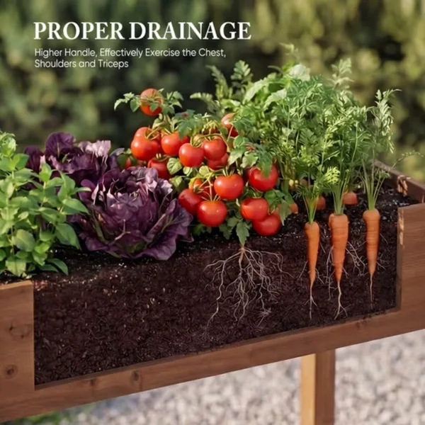 Bed - Cedar Planter With Non-Woven Liner, Bottom Drainage, 30-Inch Height, 48 X 24 X 30 In Sizes For Outdoor Plants Brown Shipment From view 2