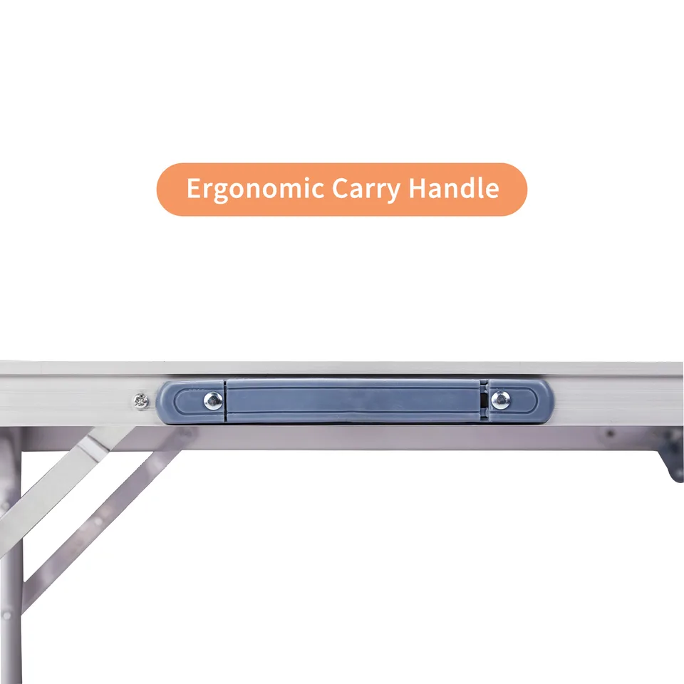 2.3ft Portable Aluminum Folding Camping Table, Indoor Outdoor Lightweight Foldable Picnic Desk, 70-50cm Heavy Duty Small Fold Up Table view 2