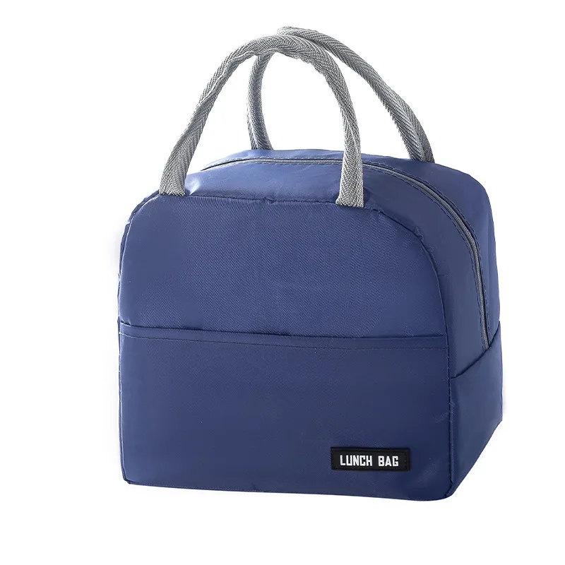 Solid Color Thickened Insulated Lunch Tote Bag, Portable Thermal Cooler Lunch Bag, Reusable Waterproof Food Carrier Bag, Leakproof Lunch view 9